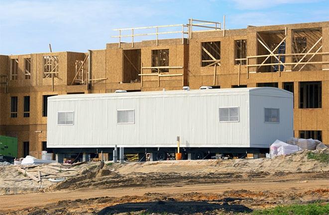 construction workers meeting at office trailers on rent in North Zulch TX